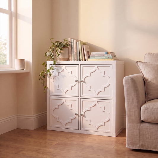 kallax arabesque white overlay living room with door knobs