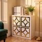 IKEA Kallax Diamond overlay in gold mirror in an elegant lounge — The Upscale Collection