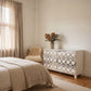 Two IKEA Malm bedside tables with Arabesque acrylic overlay panels